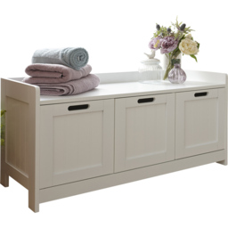 GFW 3 Door White Storage Colonial Floor Cabinet - Size: 35 x 90 x 45cm - Wilko - thumbnail 3