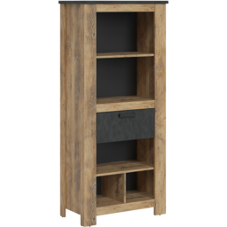 Florence Single Drawer 5 Shelf Chestnut and Matera Grey Bookcase - Brown - Furniture to Go - Wilko - thumbnail 3