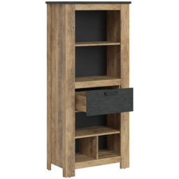 Florence Single Drawer 5 Shelf Chestnut and Matera Grey Bookcase - Brown - Furniture to Go - Wilko - thumbnail 4