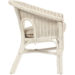 Desser Furniture White Wicker Kid Size Loom Chair with Cushion - Size: Single - Cream - Wilko - thumbnail 6