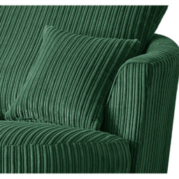 Luxor Green Jumbo Cord Swivel Chair - Size: Single - Wilko - thumbnail 6