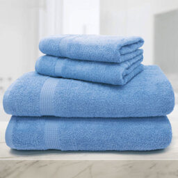 Mayfair Egyptian Cotton Blue Bath Towel Set of 2 - Wilko - thumbnail 4