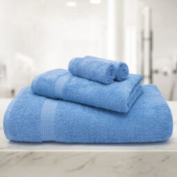 Mayfair Egyptian Cotton Blue Bath Towel Set of 2 - Wilko - thumbnail 3