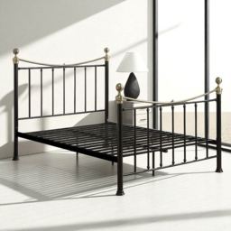 OAT Home Hampstead King Size Black and Brass Metal Bed - Wilko - thumbnail 5