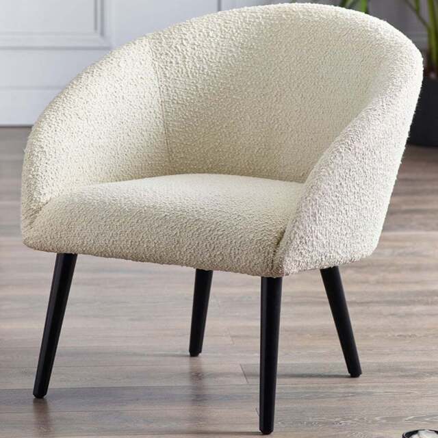 Julian Bowen Amari Ivory Boucle Accent Chair - Size: Single - Cream - Wilko - image 1