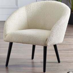 Julian Bowen Amari Ivory Boucle Accent Chair - Size: Single - Cream - Wilko - thumbnail 1
