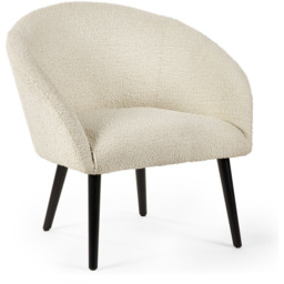 Julian Bowen Amari Ivory Boucle Accent Chair - Size: Single - Cream - Wilko - thumbnail 3
