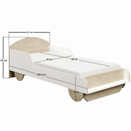 Flair Oliver Single White and Oak Car Wooden Bed - Wilko - thumbnail 5