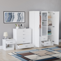 Vida Designs Riano White 3 Piece Bedroom Furniture Set - Wilko - thumbnail 6