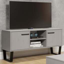 Texas 2 Door 2 Shelf Grey Flat Screen TV Unit - Size: 39 x 114 x 57cm - Wilko
