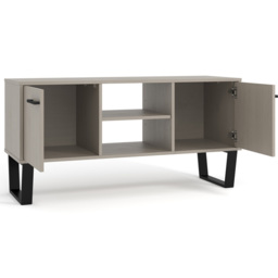 Texas 2 Door 2 Shelf Grey Flat Screen TV Unit - Size: 39 x 114 x 57cm - Wilko - thumbnail 5