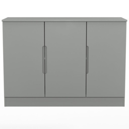 Crowndale Milan 3 Door Dusk Grey Sideboard Ready Assembled - Size: 79 x 110 x 39cm - Wilko - thumbnail 3