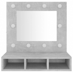 vidaXL 3 Shelf LED Concrete Grey Mirror Cabinet - Size: 62 x 60 x 31.5cm - Wilko - thumbnail 5