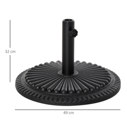 Outsunny Black Round Parasol Base 14kg - Size: 32 x 49 x 49cm - Wilko - thumbnail 6
