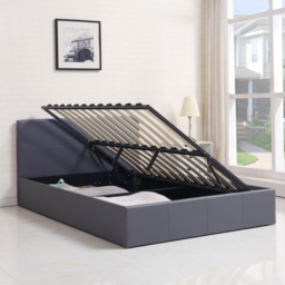 Portland Kosy Koala Single Grey Leather Pine Wood Gas Lift Ottoman Bed with Mattress - Wilko - thumbnail 4