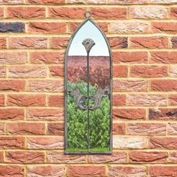 MirrorOutlet The Arcus Concrete Framed Arched Garden Mirror 60 x 20cm - Size: 60 x 20 x 3cm - Grey - Wilko - thumbnail 3