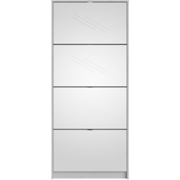 Florence Shoes 4 Flip Door Double Layer White Mirrored Shoe Storage Cabinet - Furniture To Go - Wilko - thumbnail 4