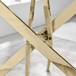 Furniturebox Tavolo Solara 6 Seater Dining Set White and Gold - Wilko - thumbnail 7