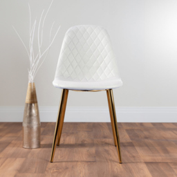 Furniturebox Tavolo Solara 6 Seater Dining Set White and Gold - Wilko - thumbnail 4