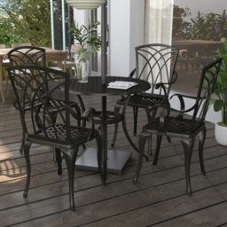Outsunny 4 Seater Garden Dining Set Brown - Wilko