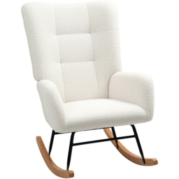 Portland Cream and White Modern Rocking Chair with Backrest - Size: Single - Wilko - thumbnail 3