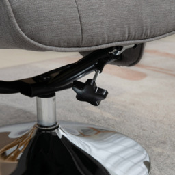 Portland Grey Upholstered Swivel Recliner Armchair with Ottoman - Size: Single - Wilko - thumbnail 4