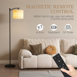 HOMCOM Black Dimmable LED Floor Lamp with 11 Colour Temperature - Size: 14 x 33 x 41cm - Wilko - thumbnail 7