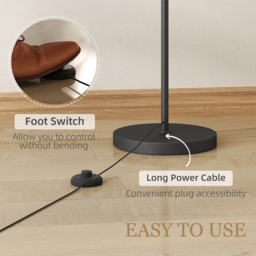 HOMCOM Black Dimmable LED Floor Lamp with 11 Colour Temperature - Size: 14 x 33 x 41cm - Wilko - thumbnail 6