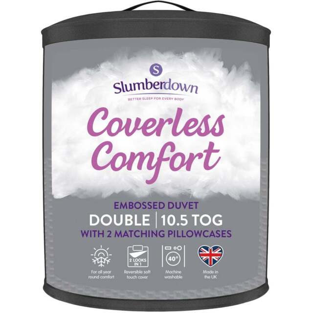 Slumberdown Double Coverless Waffle Duvet Set 10.5 Tog - White - Wilko - image 1