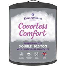 Slumberdown Double Coverless Waffle Duvet Set 10.5 Tog - White - Wilko - thumbnail 1