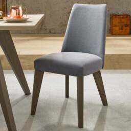 Bentley Designs Cadell Set of 2 Smoke Grey Aged Oak Upholstered Chair - Wilko