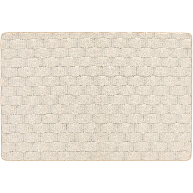 My Mat Ivory Sculptured Basketweave Washable Rug 80 x 120cm - Cream - Wilko - image 1