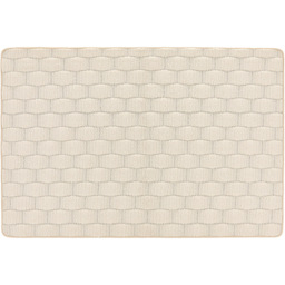 My Mat Ivory Sculptured Basketweave Washable Rug 80 x 120cm - Cream - Wilko - thumbnail 1