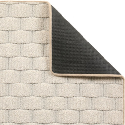My Mat Ivory Sculptured Basketweave Washable Rug 80 x 120cm - Cream - Wilko - thumbnail 3