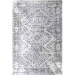 Kukoon Silver and Grey Bordered Geometric Distressed Rug 290 x 200cm - Yellow - Wilko - thumbnail 1