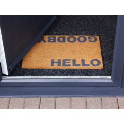 Eselle Astley Hello Goodbye Printed Neutral Coir Door Mat 40 x 60cm - Size: 40 x 60 x 1.5cm - Brown - Wilko - thumbnail 4