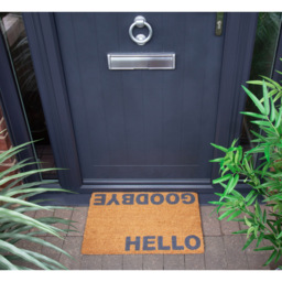 Eselle Astley Hello Goodbye Printed Neutral Coir Door Mat 40 x 60cm - Size: 40 x 60 x 1.5cm - Brown - Wilko - thumbnail 3