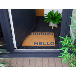 Eselle Astley Hello Goodbye Printed Neutral Coir Door Mat 40 x 60cm - Size: 40 x 60 x 1.5cm - Brown - Wilko - thumbnail 5
