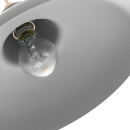 Happy Homewares Matt Grey Curved Metal Industrial Retro Designed Pendant Shade - Size: 13 x 29 x 29cm - Wilko - thumbnail 5
