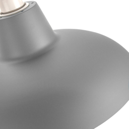 Happy Homewares Matt Grey Curved Metal Industrial Retro Designed Pendant Shade - Size: 13 x 29 x 29cm - Wilko - thumbnail 4
