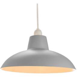 Happy Homewares Matt Grey Curved Metal Industrial Retro Designed Pendant Shade - Size: 13 x 29 x 29cm - Wilko - thumbnail 3