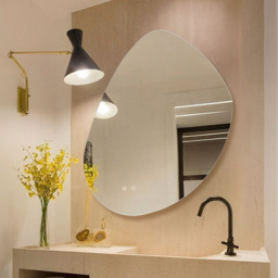 Living and Home Anti Fog Frameless Irregular LED Wall Mirror with and Sensor Switch - Size: 57.5 x 60 x 2cm - Silver - Wilko - thumbnail 3