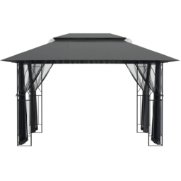 vidaXL 4 x 3m Anthracite Gazebo with Sidewalls - Grey - Wilko - thumbnail 5