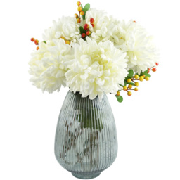 Botanik Smoke Grey Ridged Glass Vase 30cm - Size: 30 x 20 x 20cm - Wilko - thumbnail 5