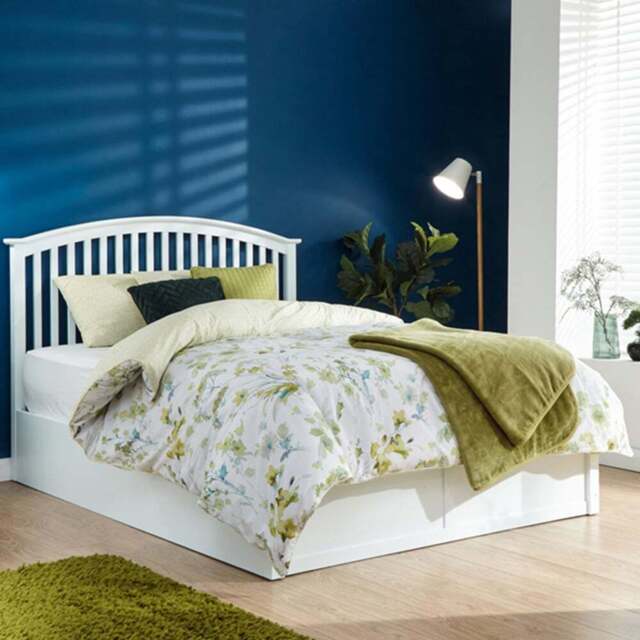 GFW Madrid King Size White Wooden Ottoman Bed - Wilko - image 1