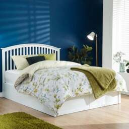 GFW Madrid King Size White Wooden Ottoman Bed - Wilko