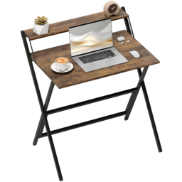 HOMCOM Single Shelf Foldable Computer Desk Rustic Brown - Size: 86.5 cm x 62.0 cm x 81.5 cmcm - Wilko - thumbnail 3