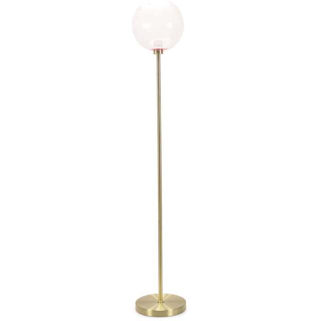 ValueLights Frenchie Pink Tinted Globe Gold Stem LED Floor Lamp - Size: 150 x 25 x 25cm - Wilko - image 1