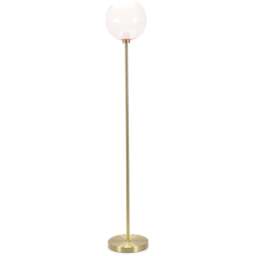 ValueLights Frenchie Pink Tinted Globe Gold Stem LED Floor Lamp - Size: 150 x 25 x 25cm - Wilko