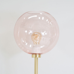 ValueLights Frenchie Pink Tinted Globe Gold Stem LED Floor Lamp - Size: 150 x 25 x 25cm - Wilko - thumbnail 4